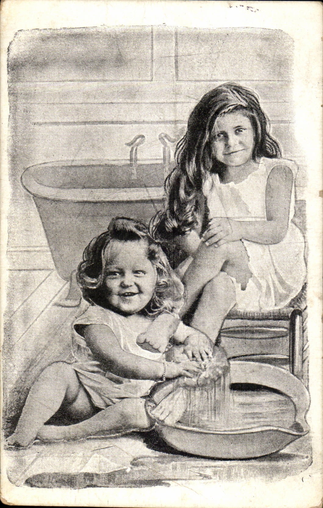 Fantaisie - Enfant - fille - Bain - Baignore - Andre Chambon -- CPA 