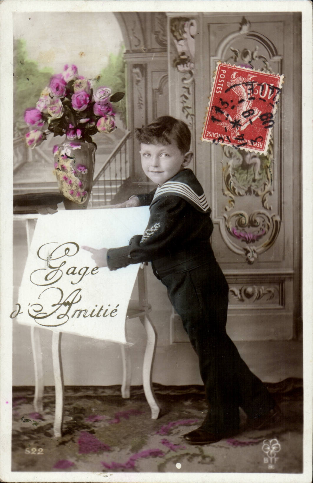 Fantaisie - enfant - garcon - sage amitie - Suzanne Lehman marin - Dora - Leon -CPA
