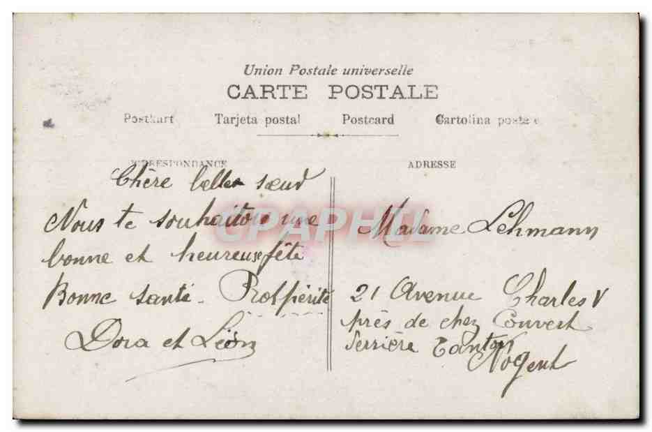 Fantaisie - enfant - garcon - sage amitie - Suzanne Lehman marin - Dora - Leon -CPA — Rückseite