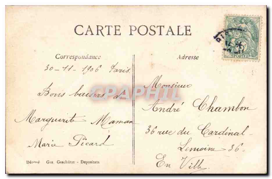 Fantaisie - enfant - fille - Aujour'hui Saint Andre - Andre Chambon - CPA  — Rückseite