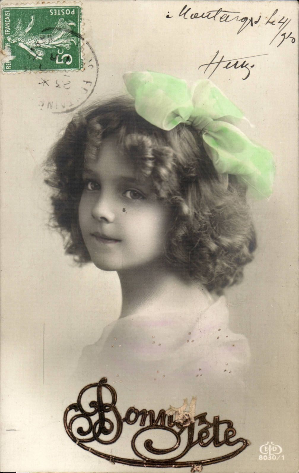 Fantaisie - enfant - fille - Suzanne Lehman - ruban - CPA 