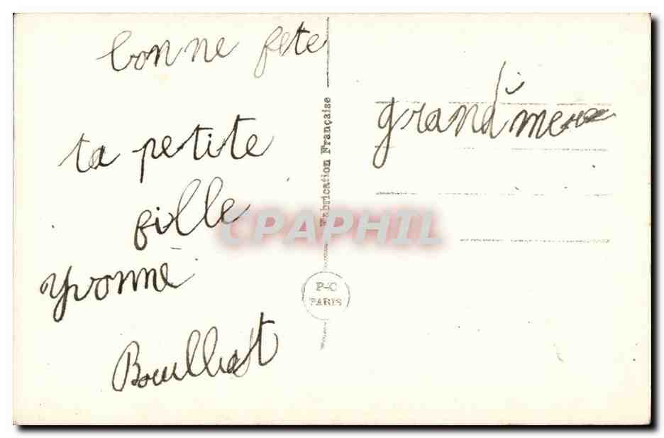 Fantaisie - enfant - fille - Bonne Fete - Yvonne - rose - CPA  — Rückseite