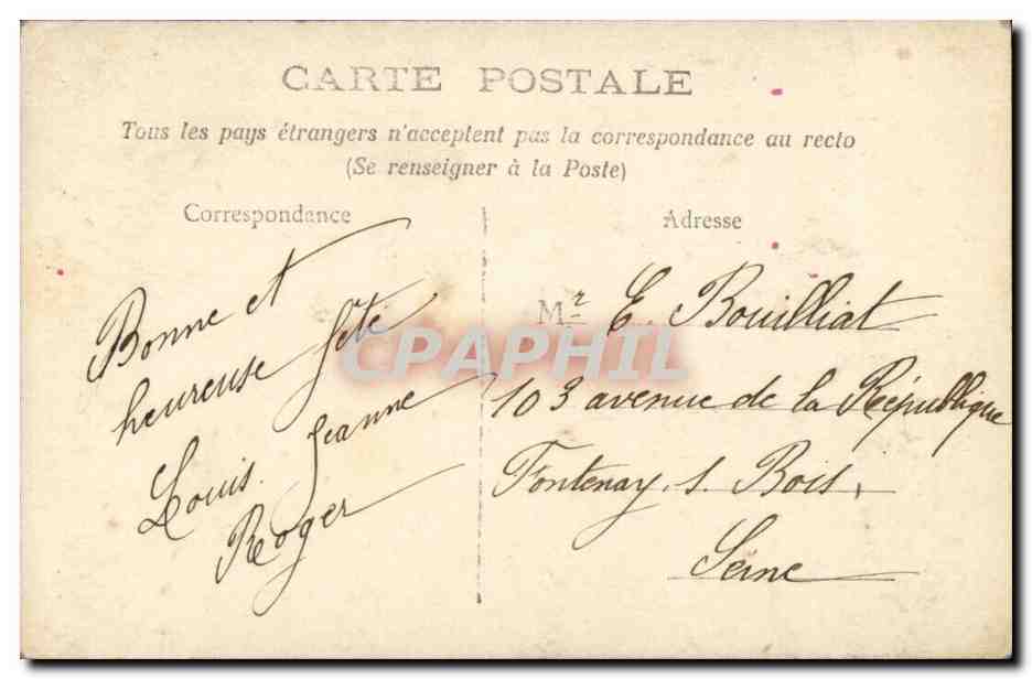 Fantaisie - enfant - garcon - Bonne Fete - rose - CPA  — Rückseite