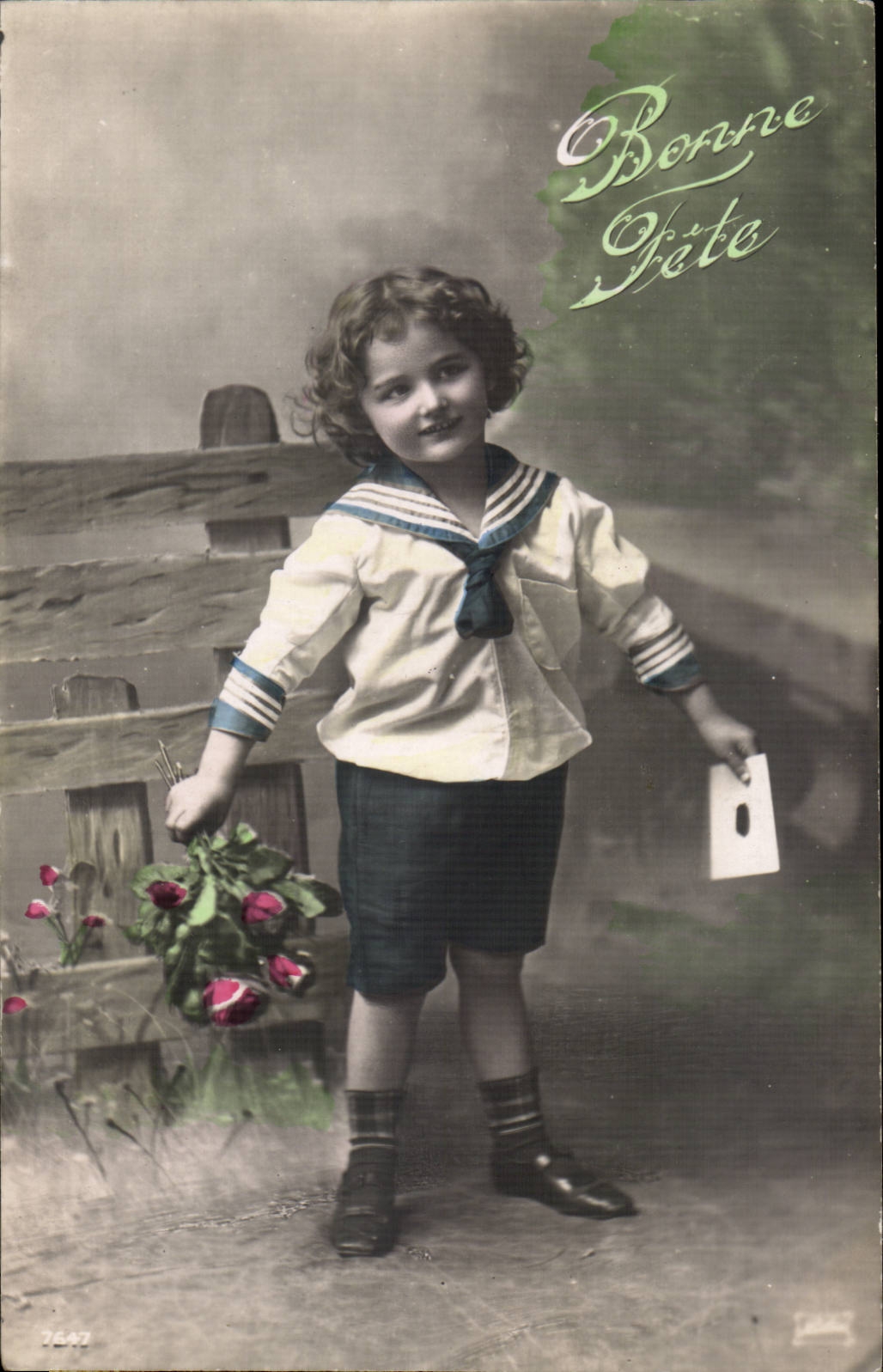 Fantaisie - enfant - fille - Bonne Fete - lettre - Gage - CPA 