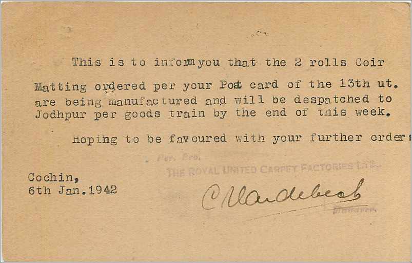 Entier Postal Postal Stationary Inde India  — Verso
