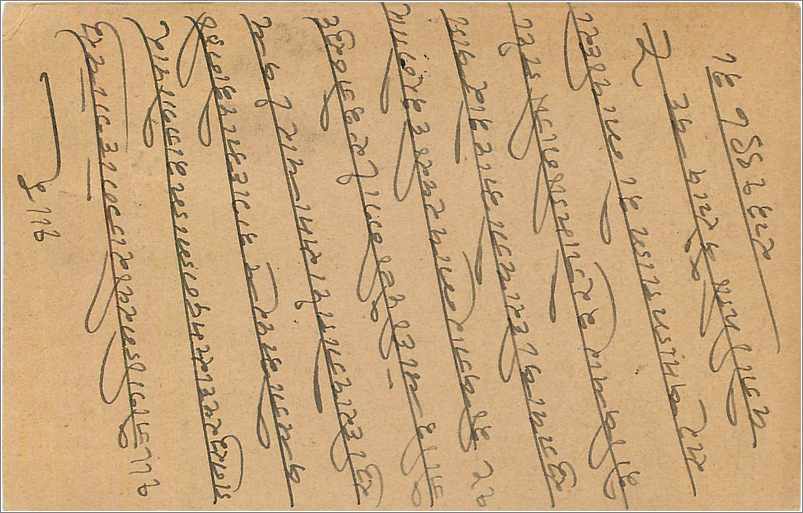 Entier Postal Postal Stationary Inde India  — Verso