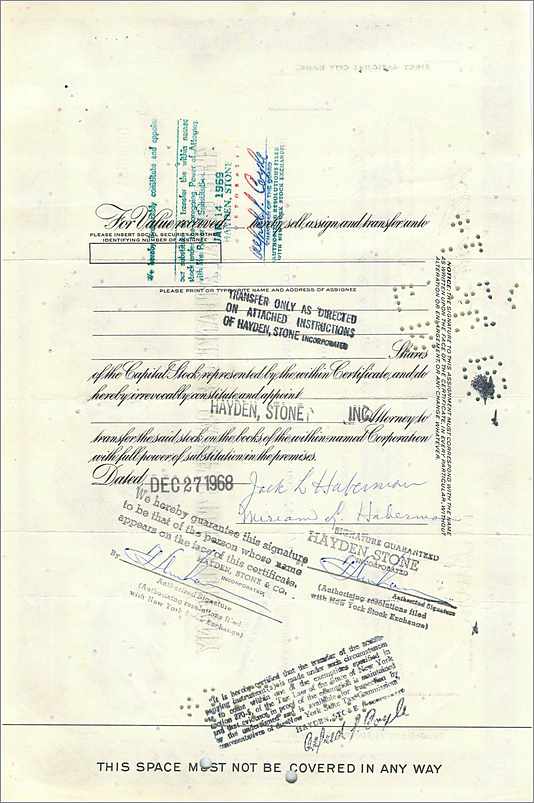 Aandelenbewijs van de Great Atlantic & Pacific Tea Company — serie 17 — uitgever First National City Bank — Achterkant