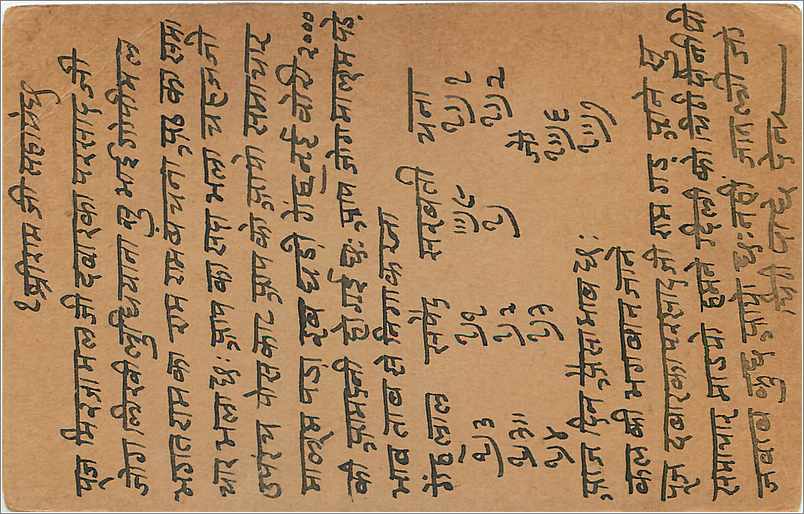 Entier Postal Postal Stationary Inde India  — Verso