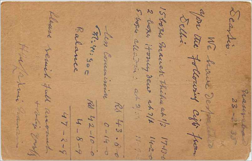 Entier Postal Postal Stationary Inde India  — Rückseite