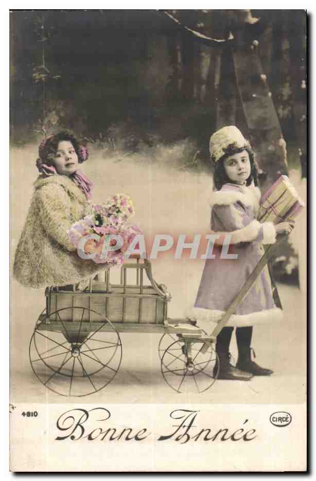 Twee jonge meisjes in winterkleding — Goed jaar — Circe, n° 4810