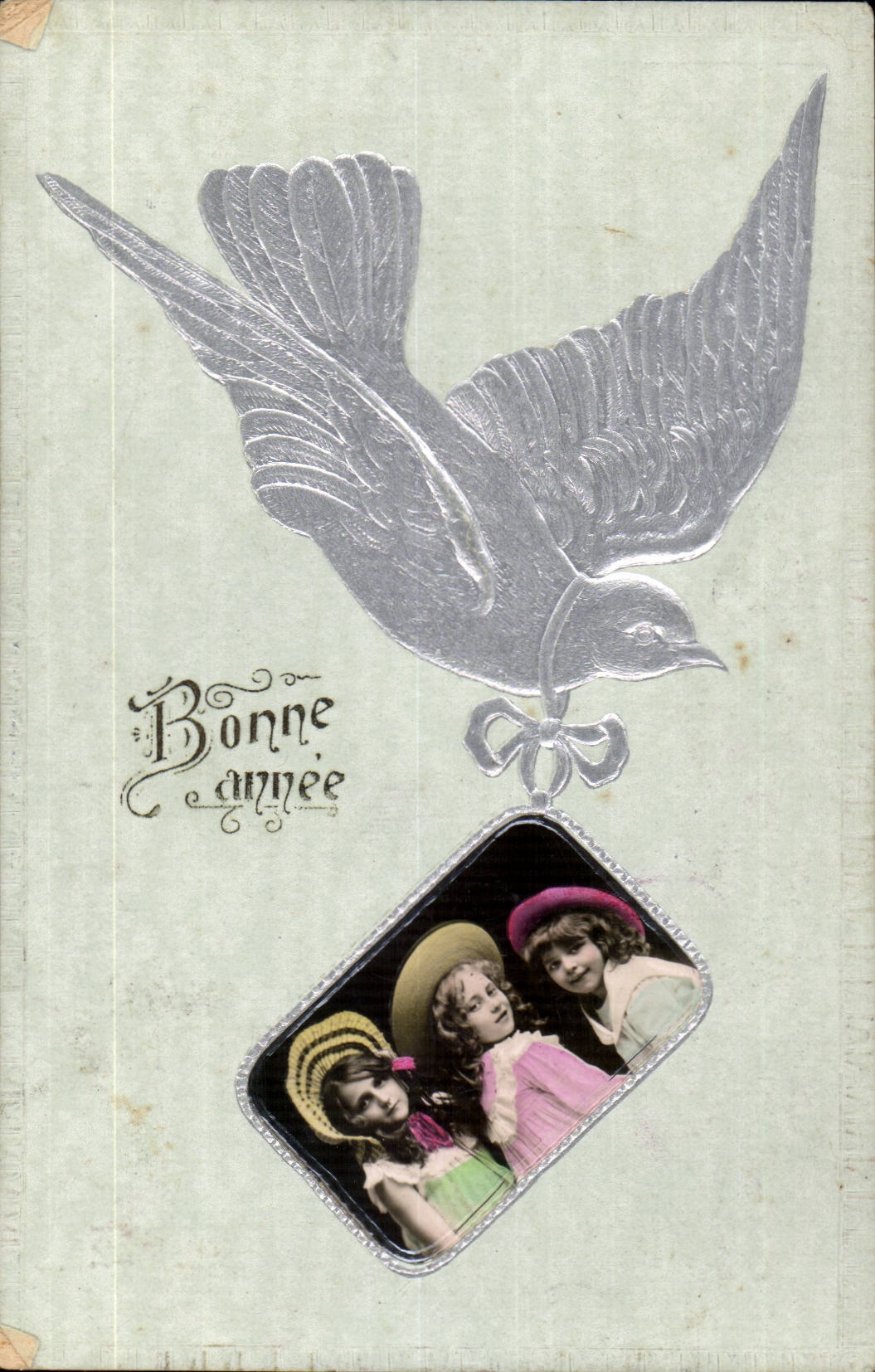 Fantaisie - Enfant - Bonne Annee - colombe -oiseau - CPA 