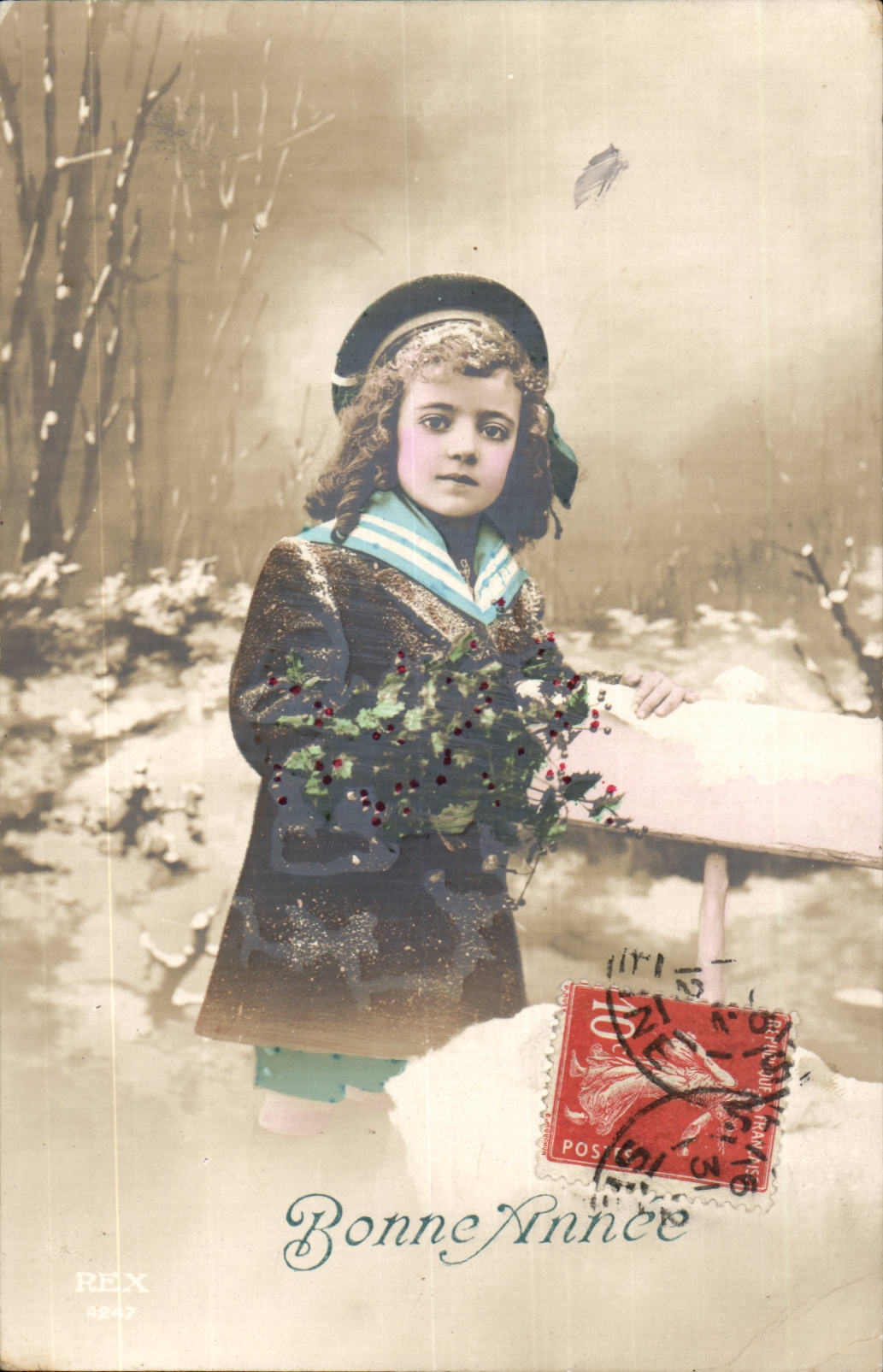 Fantaisie - Enfant - Bonne Annee - fleur - Suzanne Lehman - CPA 