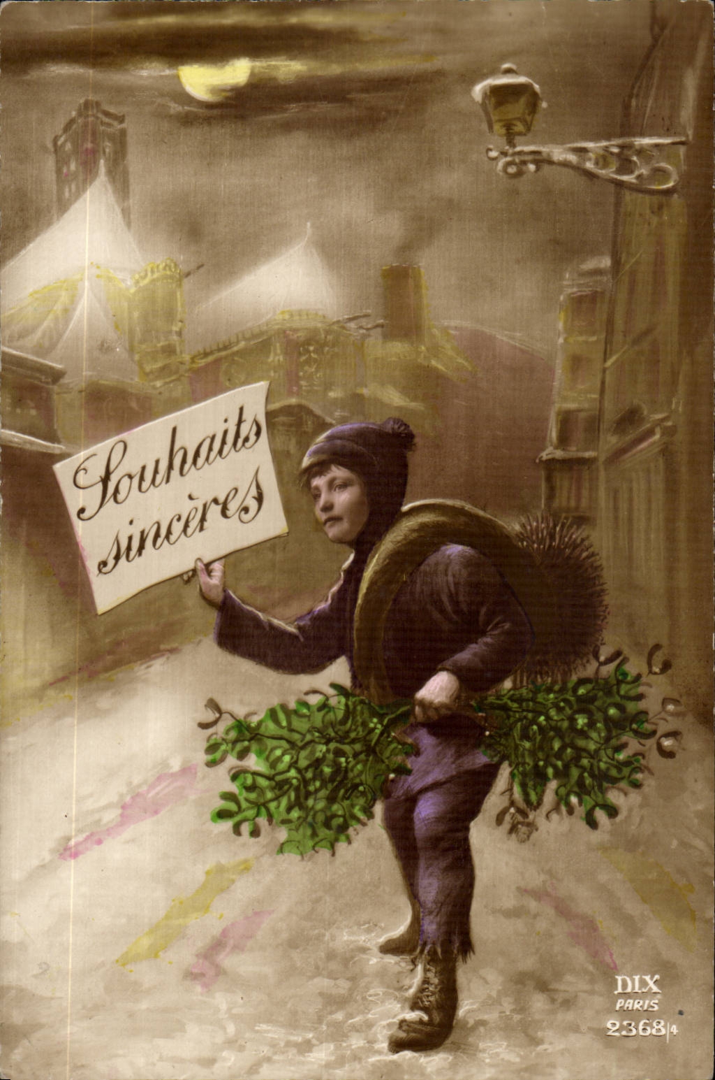 Fantaisie - Enfant - Souhaits Sincers - fleur - Roger - lune - CPA 