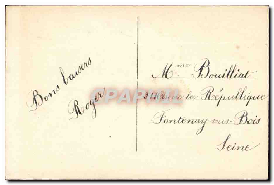 Fantaisie - Enfant - Souhaits Sincers - fleur - Roger - lune - CPA  — Rückseite