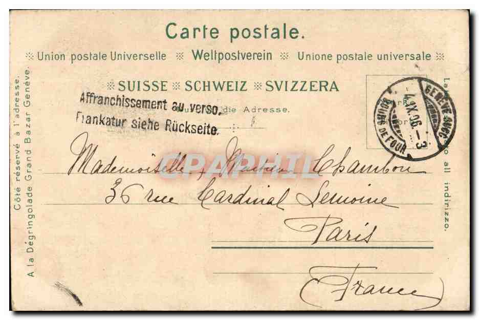 Enfants en tenues traditionnelles appenzelloises — H.G. & Co. Z., Dep. Nr. 10264 — Verso