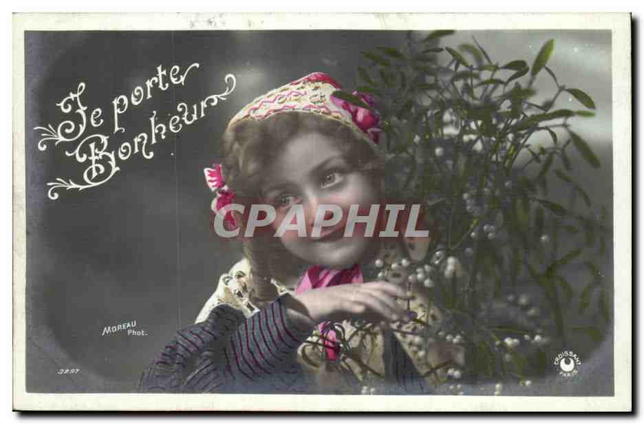 Fantaisie - Enfant - fille - Je porte Bonheur - Andre Chambon - CPA 