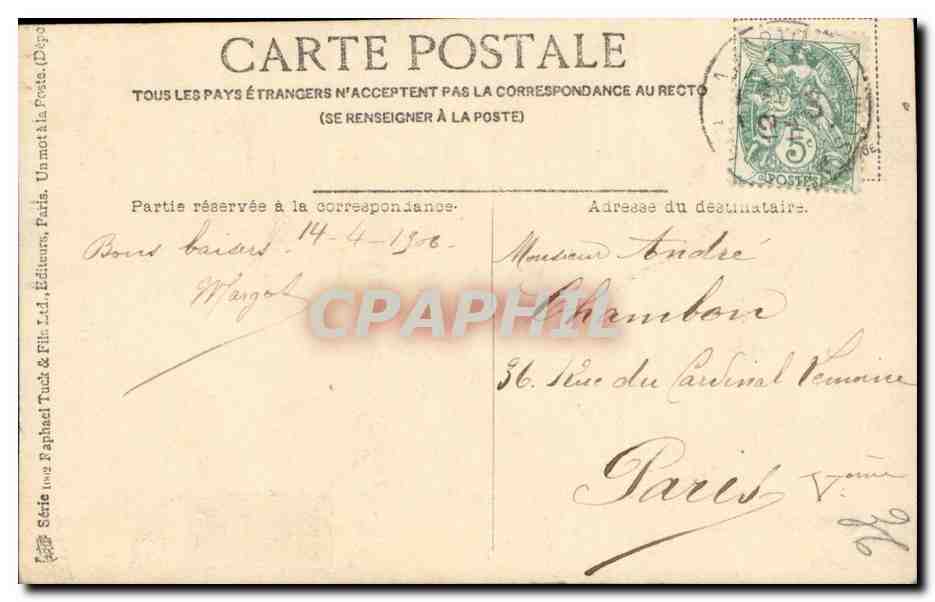 Fantaisie - Enfant - Joyeuses Pacques - Andre Chambon - CPA  — Rückseite
