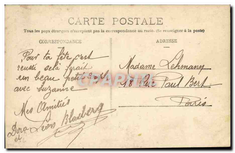 Fantaisie - Enfant - bonne Fete - Lehman - Poussin - oeuf - bebe - CPA  — Rückseite