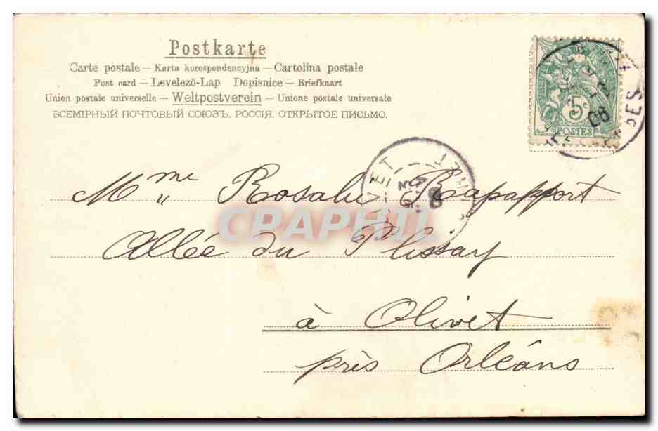 Fantaisie - Enfant - Un gros baiser pour Suzanne - CPA  — Rückseite