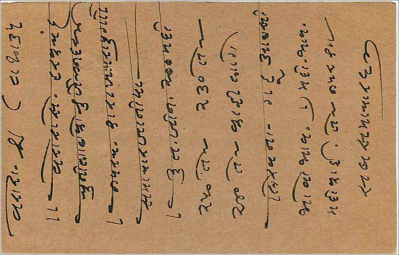 Entier Postal Postal Stationary Inde India  — Verso