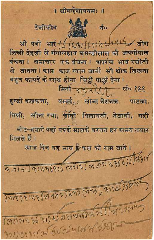 Entier Postal Postal Stationary Inde India  — Verso