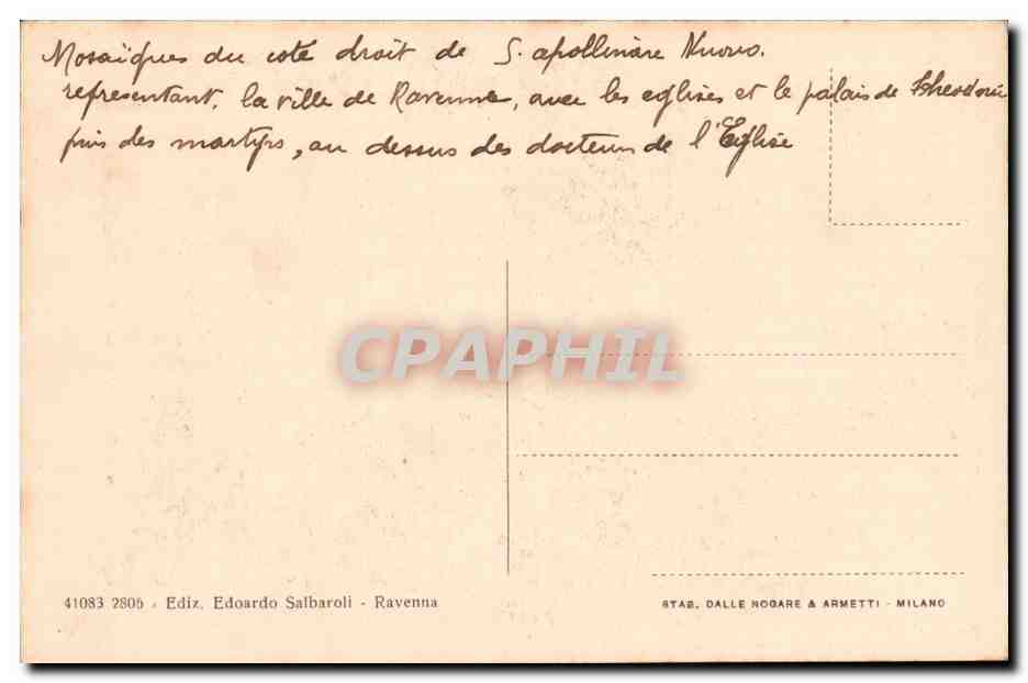 Italie - Italy - Ravenna - Edoardo Salbaroli - CPA  — Rückseite