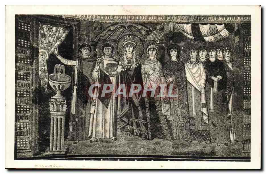 Ravenna - Temple of S. Vitale - Mosaic of Empress Theodora with her court