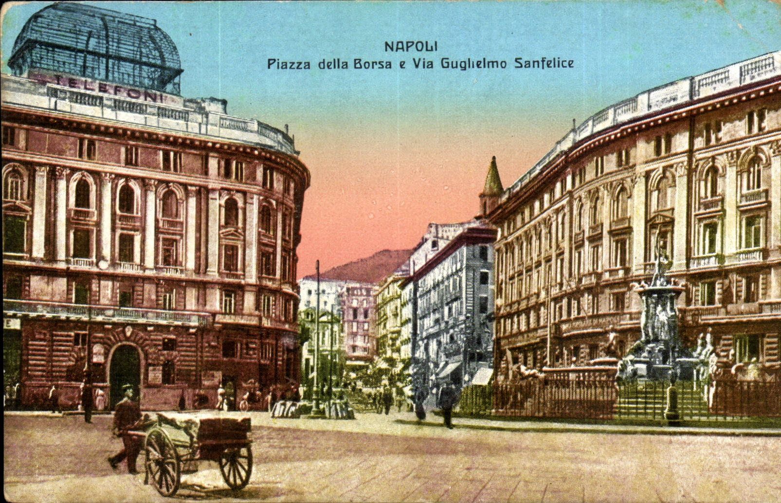 Italie - Italia - Italy - Napoli - Piazza della Borsa e via guglielmo Sanfelice - CPA 