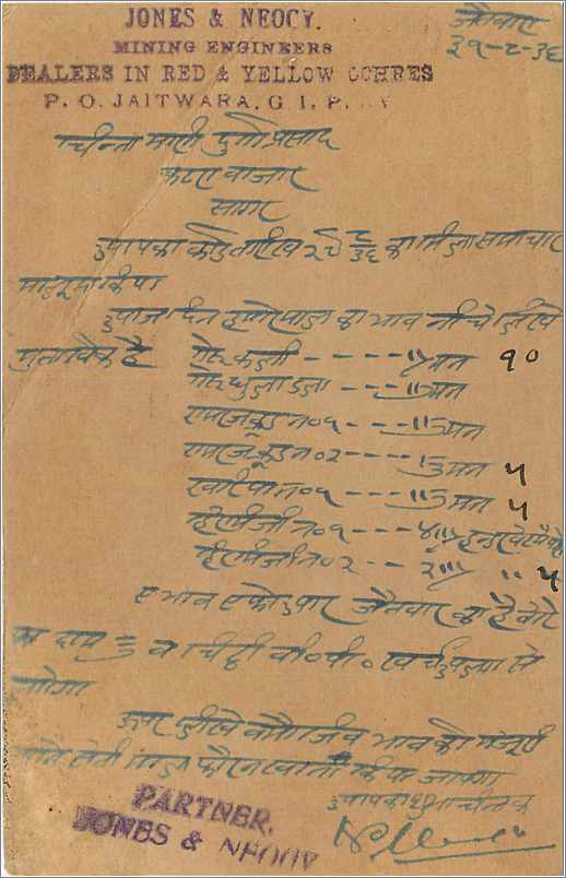 Entier Postal Postal Stationary Inde India  — Rückseite