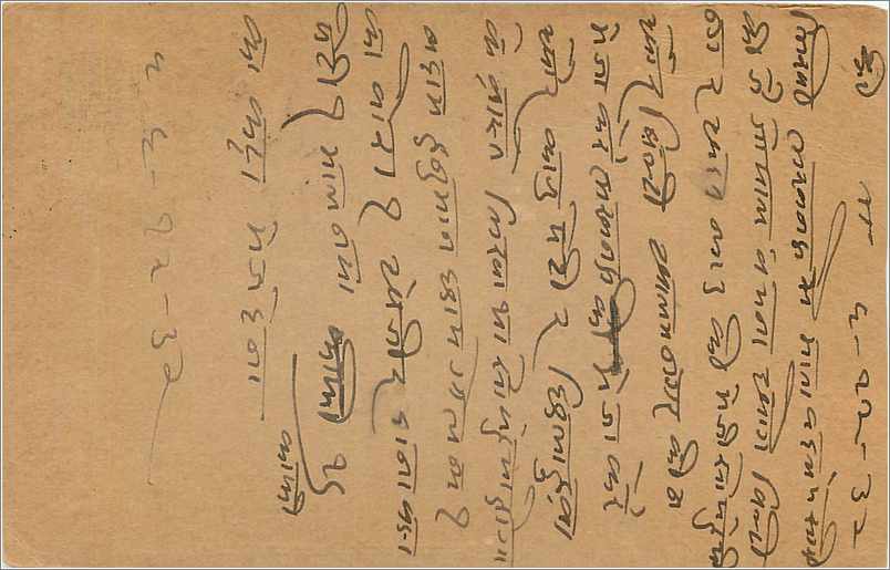 Entier Postal Postal Stationary Inde India  — Verso