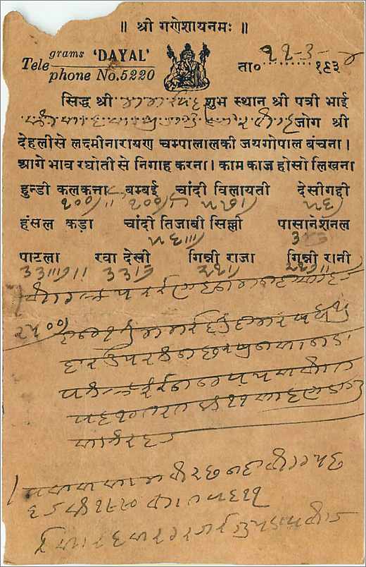 Entier Postal Postal Stationary Inde India  — Verso