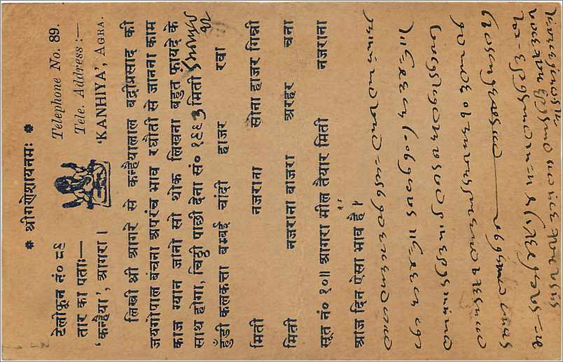 Entier Postal Postal Stationary Inde India Kalbadevi — Rückseite