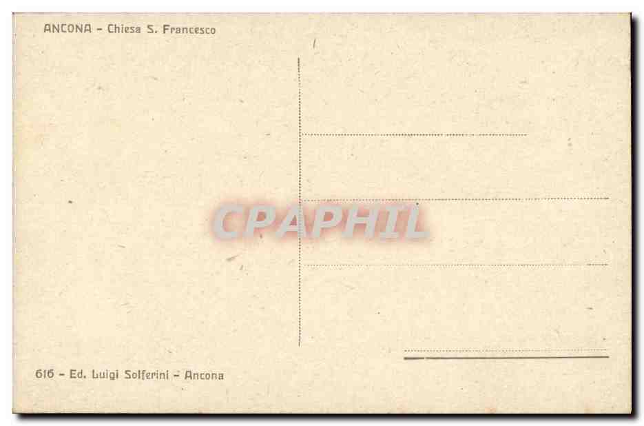 Italie - Italia - Italy - Ancona - Ancone - Chieso S Francesco CPA  — Rückseite