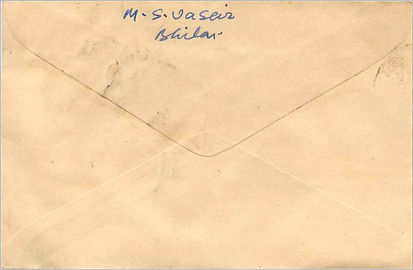Japipur — Umschlag an M/s Mittal Stamp Co. — 100 rps Gandhi-Stempel, Poststempel Japipur 302003 — Rückseite