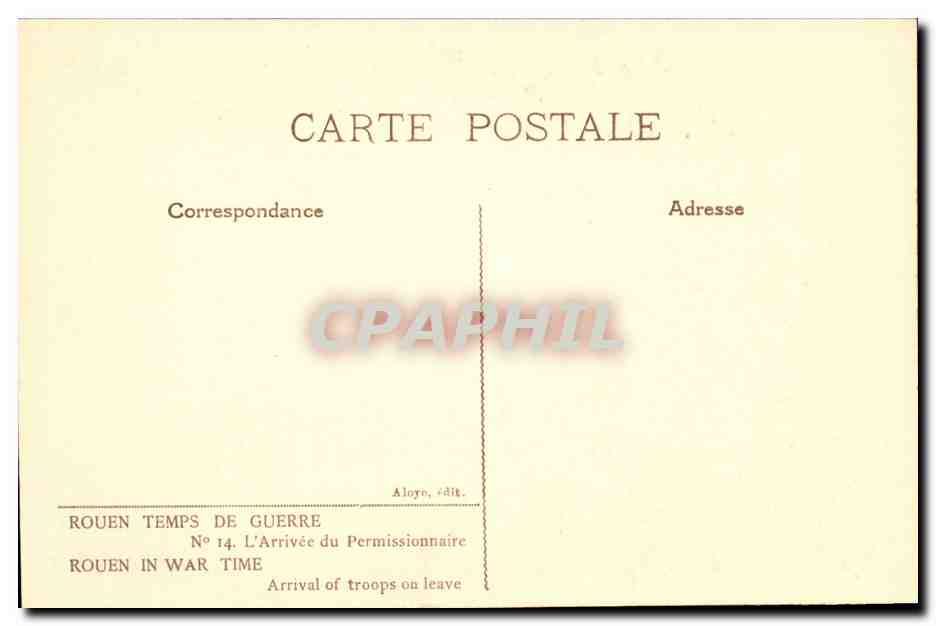 CPA Illustrateur Rouen Temps de guerre L'arrivee du permissionnaire (militaria) Felt — Rückseite