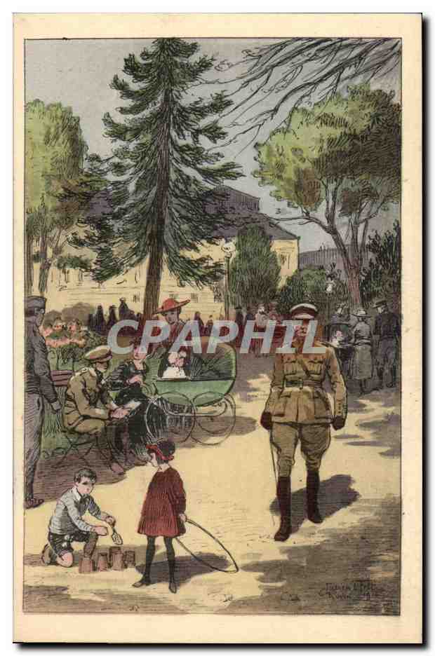 CPA Rouen temps de guerre Square Solferino (militaria)