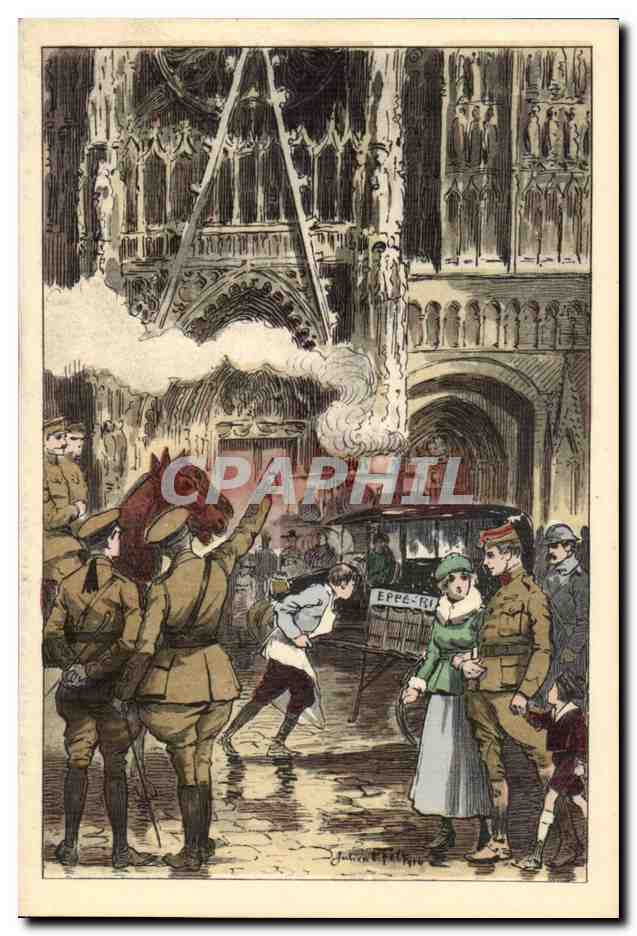CPA Rouen temps de guerre Place de la cathedrale (militaria Croix Rouge)