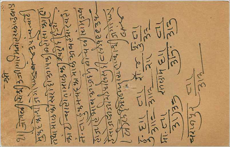Entier Postal Postal Stationary Inde India Gwalior — Rückseite