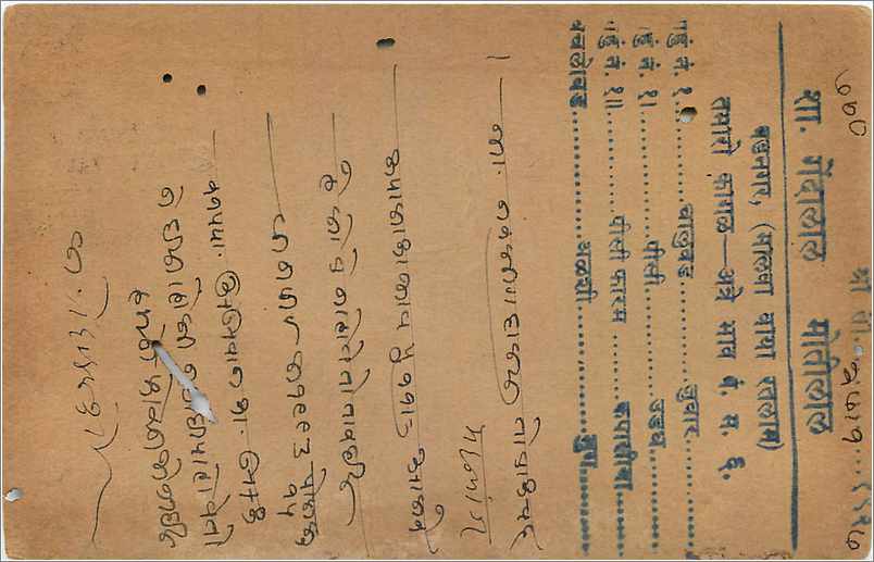 Entier Postal Postal Stationary Inde India  — Rückseite