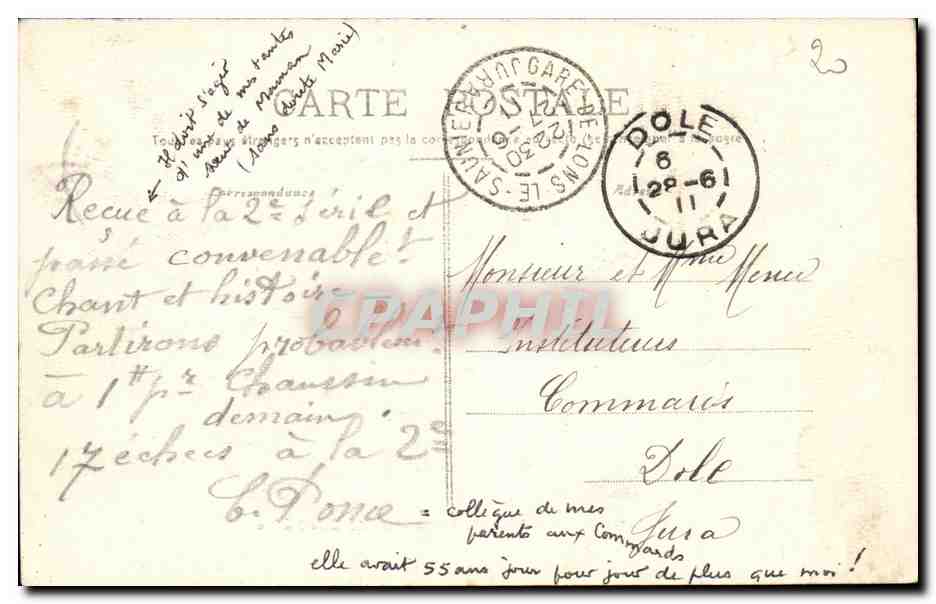 Lons le Saunier - La Salle des Fetes - Velo - CPA  — Rückseite