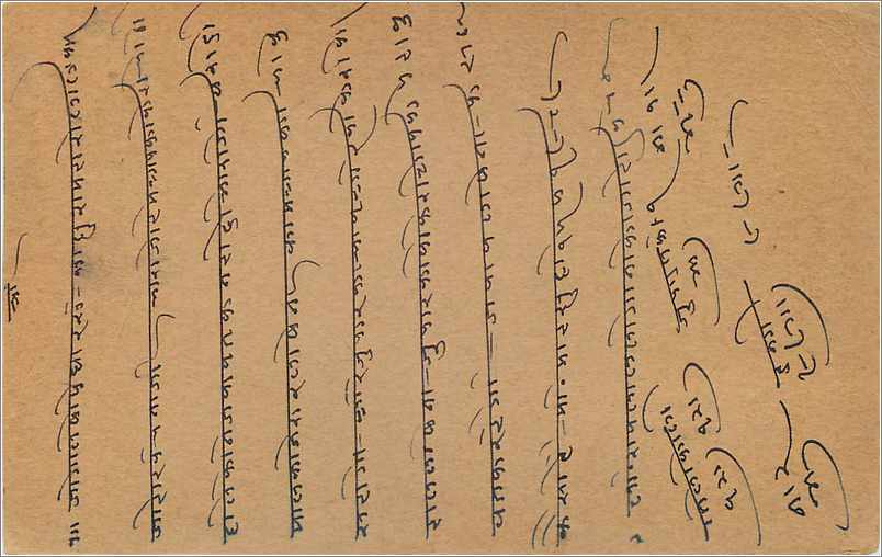 Entier Postal Postal Stationary Inde India Gwalior — Verso
