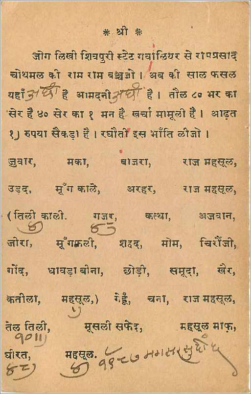 Entier Postal Postal Stationary Inde India Gwalior — Rückseite