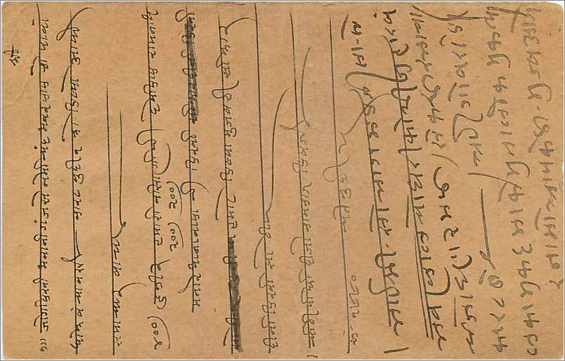Entier Postal Postal Stationary Inde India Gwalior — Rückseite