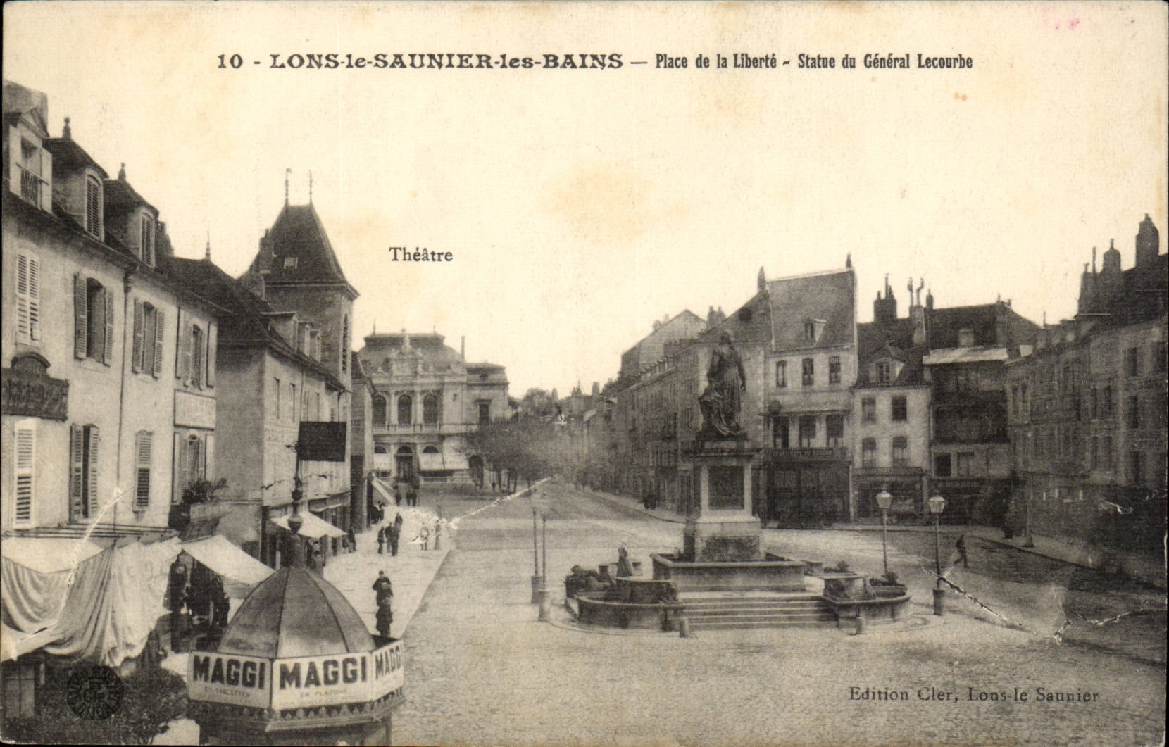Lons le Saunier - Place de la Liberte - Statue du Generale Lecourbe - CPA 