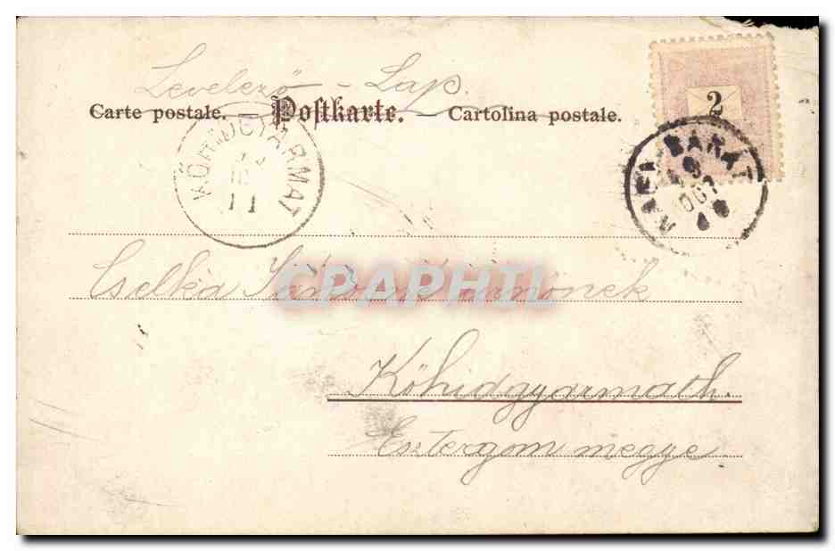 Fleurs - Flowers - and tiny messages - CPA (carte hongroise Hungary Hongrie) — Verso