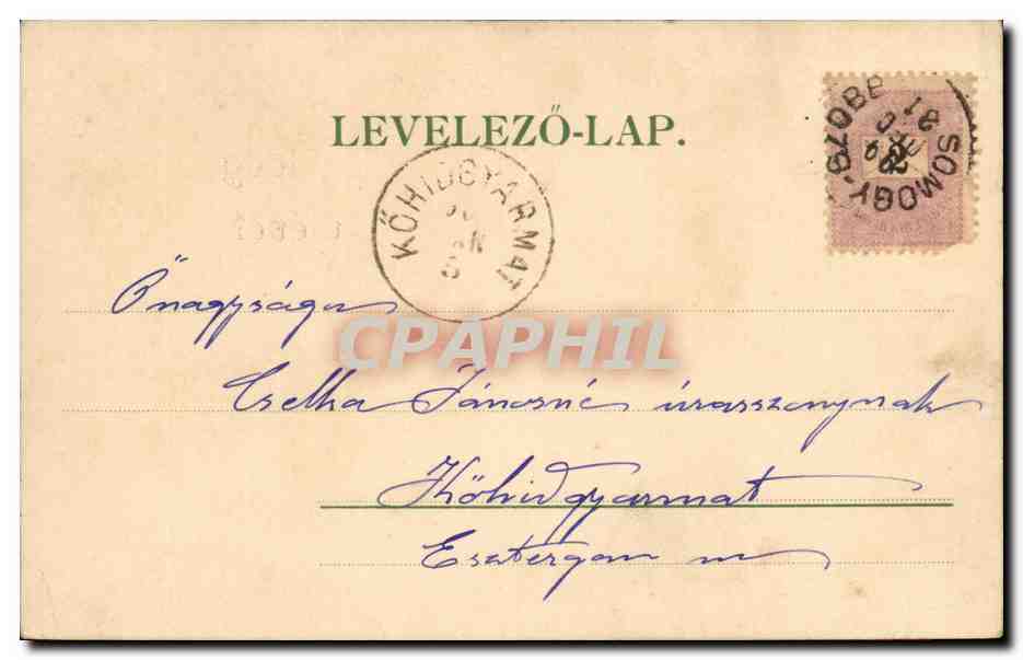 Fetes - St Patrick's day - Trefle a Quatre Fleurs - Four Leaf clover CPA (carte hongroise Hungary Hongrie) — Rückseite