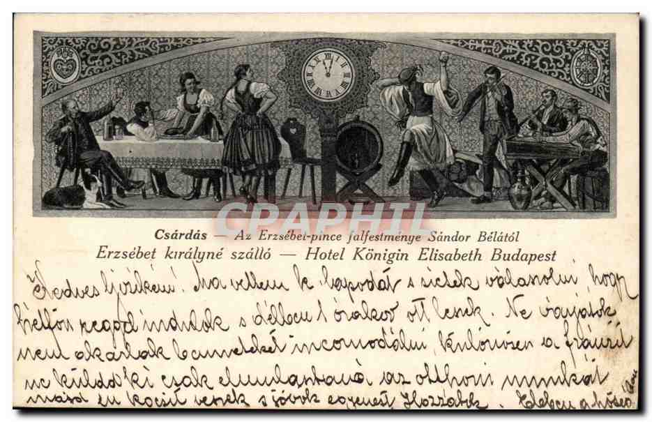 Folklore - Danse - Musique - instrument - violin - geige - CPA (carte hongroise Hungary Hongrie)