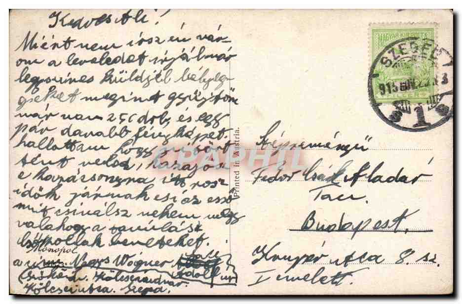 Arts - Tableau - Couple walking towards cozy cottage CPA (carte hongroise Hungary Hongrie) — Verso