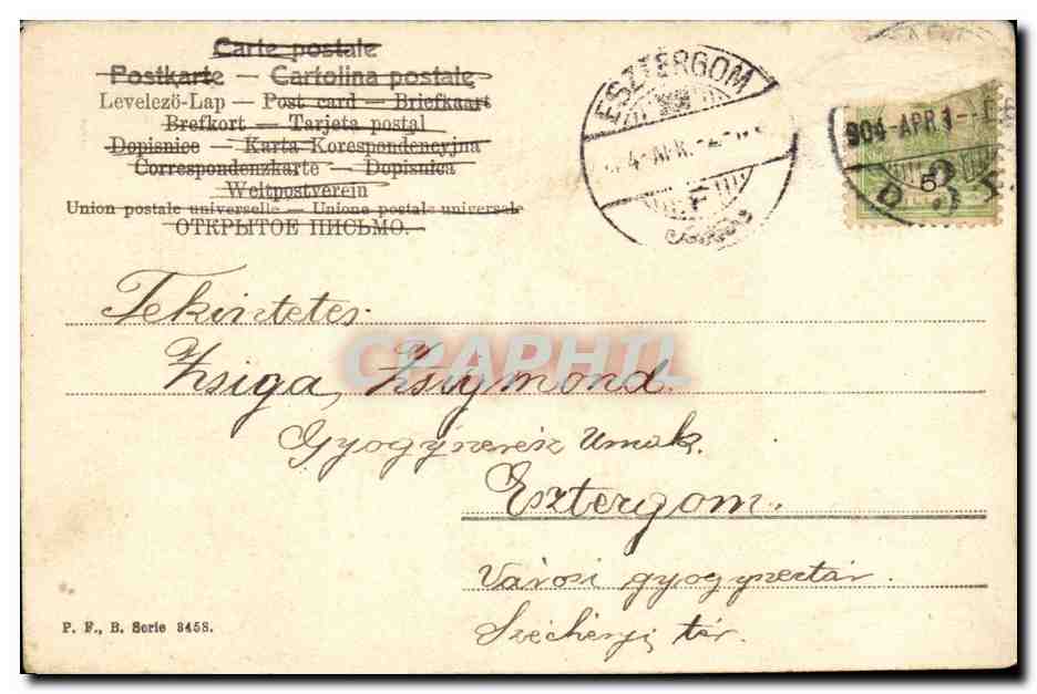 Fantaisie - Enfant - Happy child with lamb - CPA (carte hongroise Hungary Hongrie) — Rückseite
