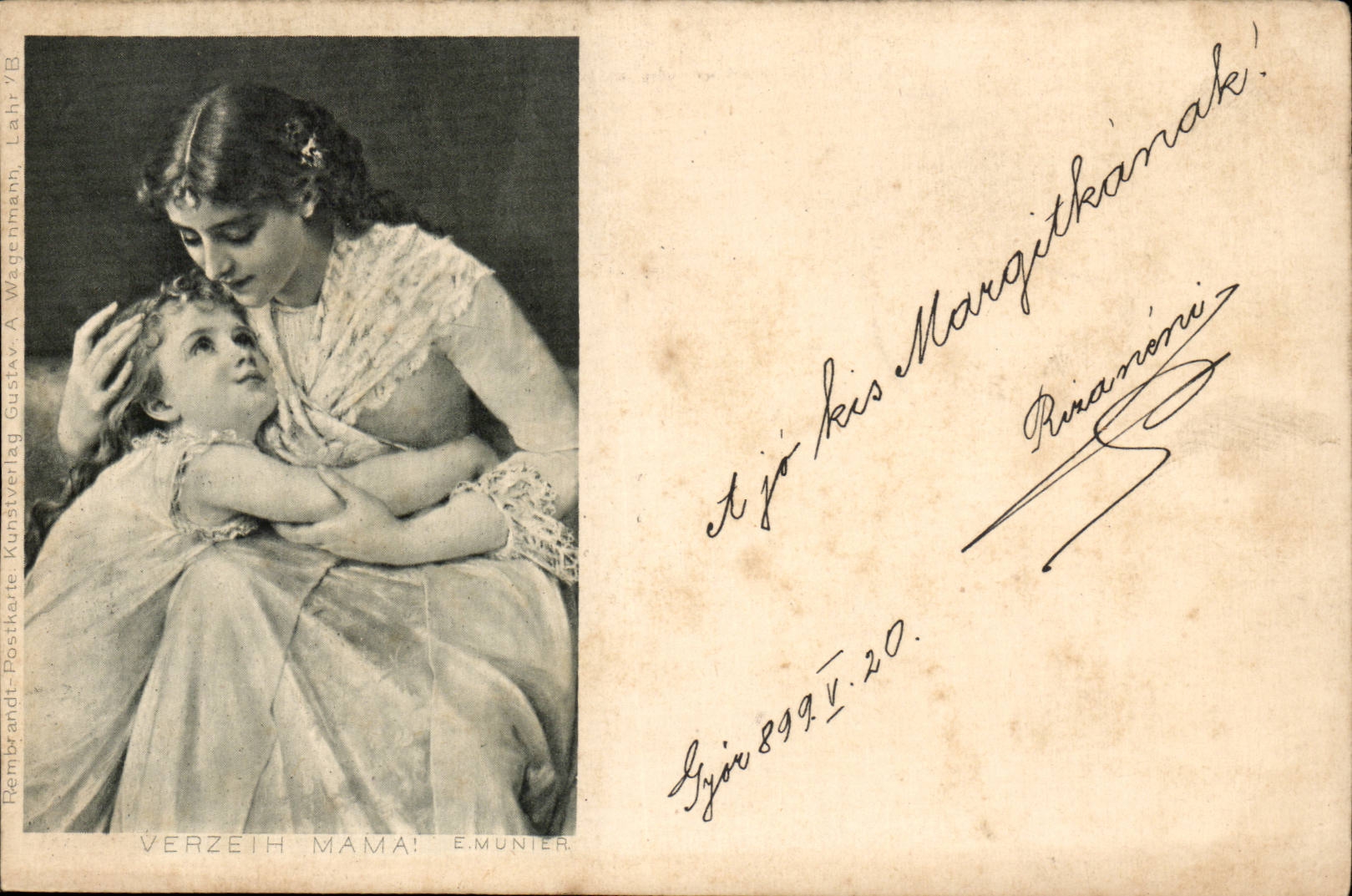 Fantaisie - Femme et Enfant - CPA (carte hongroise Hungary Hongrie)